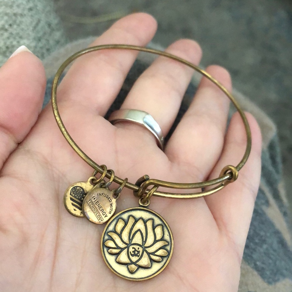 Alex and Ani Lotus Flower Charm Bracelet